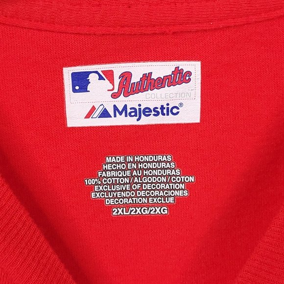 Majestic St Louis Cardinals T Shirt Size 2XL MLB Authentic Collection Red White - Picture 6 of 7